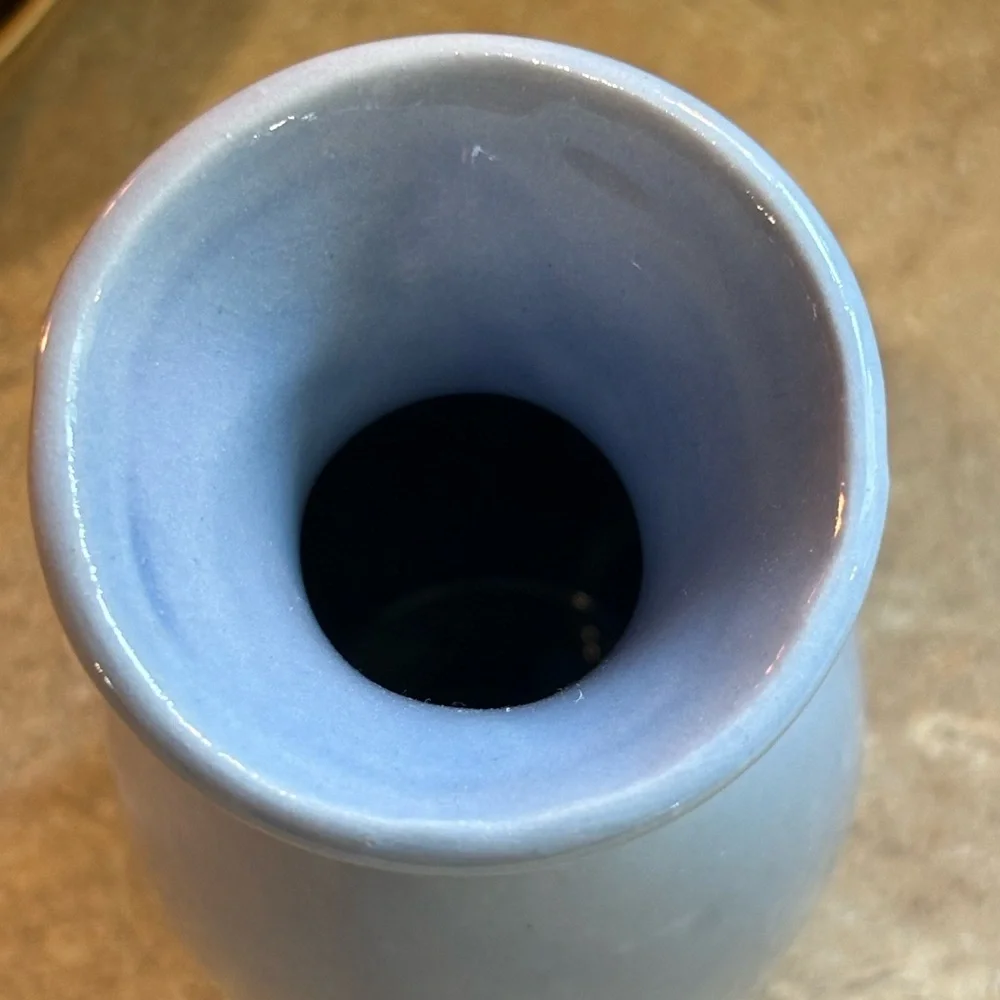 Vintage “pop” Greek inspired light blue vase made in Japan